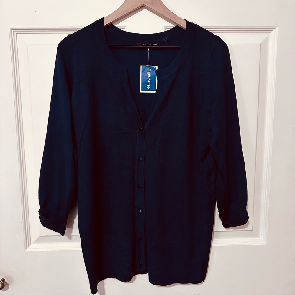 Cyrus | Sweater | Woman’s Navy Cardigan - Picture 8 of 8